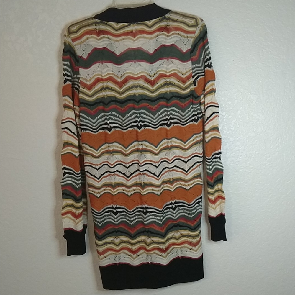 M Missoni Orange/Brown Zig Zag Button Downcardigan - image 7